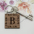 Floral Frame Initial Wooden Keyring