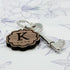 Flower Wooden Keyring with Initial and Name