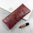 Luxury Slimline Leather Clutch in Burgundy