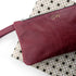 Monogrammed Burgundy Leather Clutch Bag