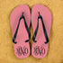 Monogrammed Flip Flops in Pink and Grey