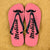 Moustache Style Personalised Flip Flops in Pink