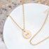 Monogrammed Gold Round Tag Necklace