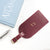 Personalised Burgundy Foiled Leather Luggage Tag